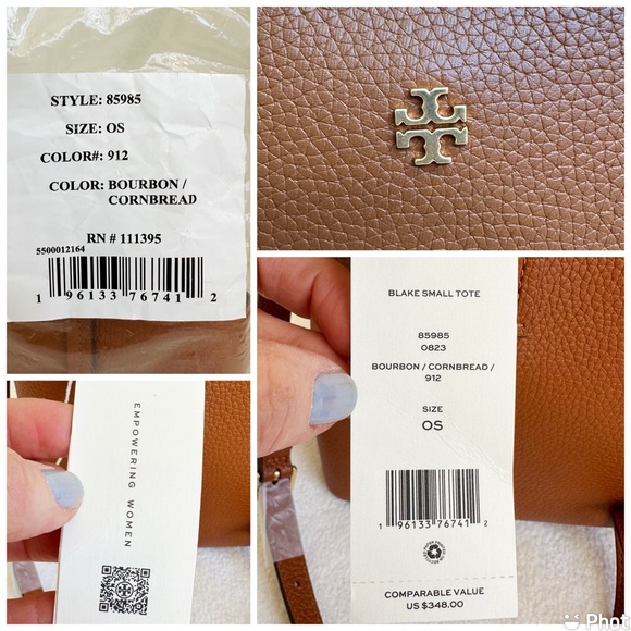 Tory Burch NEW with Tags Blake Leather Small Tote Crossbody in Bourbon Cornbread - Picture 16 of 16